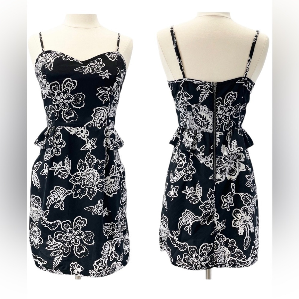 American Eagle Outfitters Black and White Strapless Dress